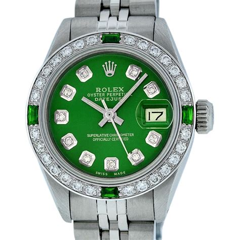 women's rolex green face
